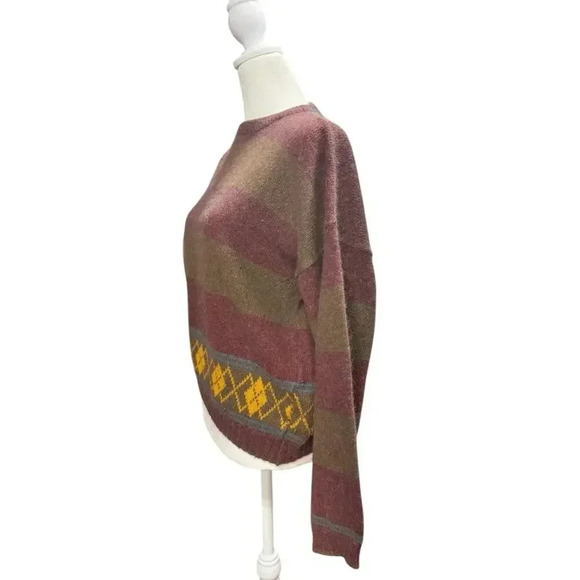 Vintage Made For Saks Fifth Avenue Striped Lambs Wool/Rabbit Hair/Angora Sweater - Picture 4 of 14